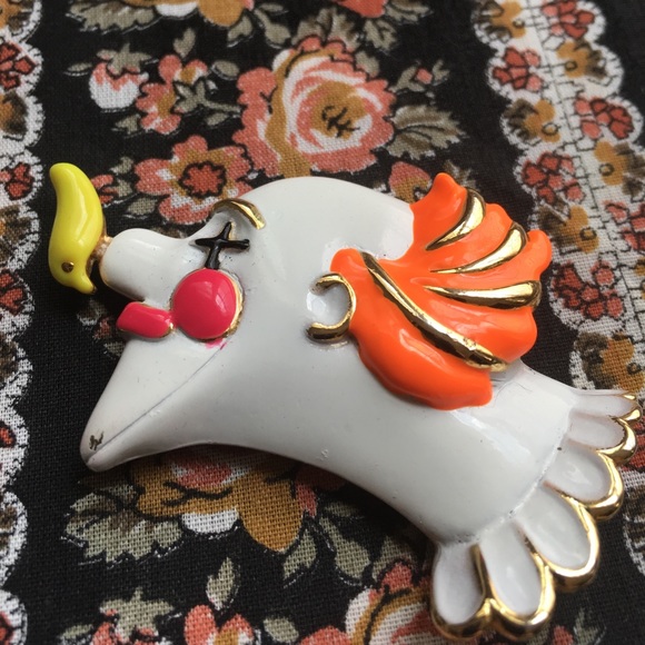 Vintage Jewelry - Vintage Figural Signed AJC Enamel Clown Brooch
